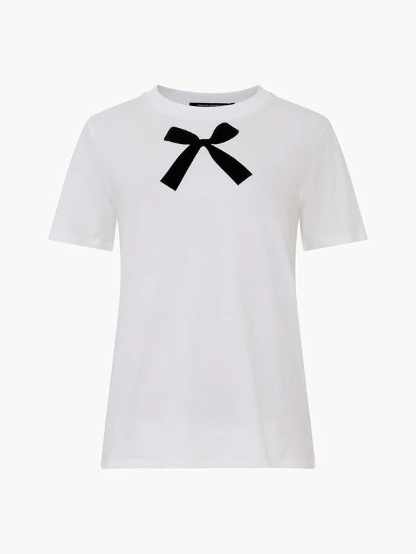 FRENCH CONNECTION  BOW GRAPHIC TEE LINEN WHITE