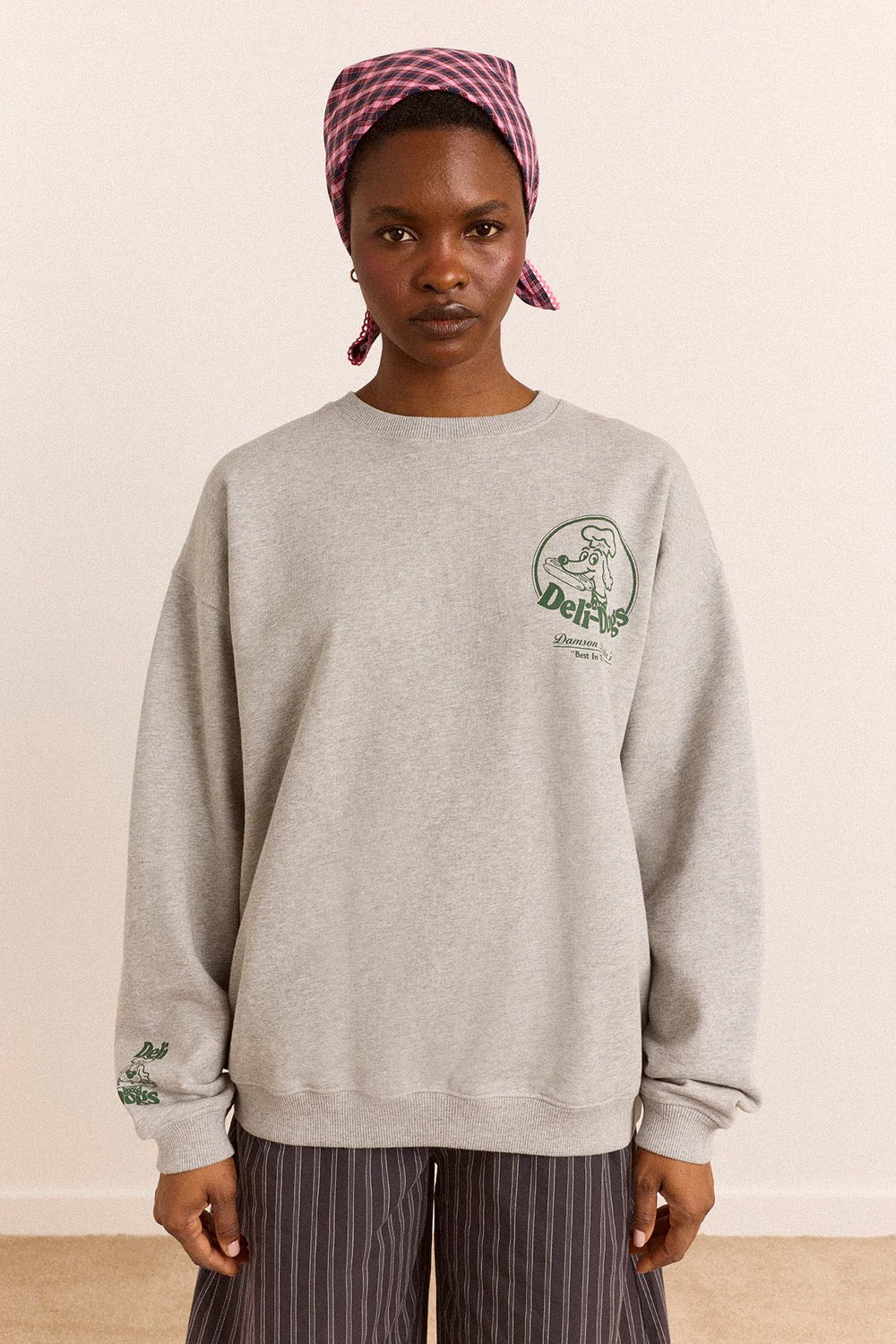 DAMSON MADDER  DELI DOG SWEAT GREY MARL