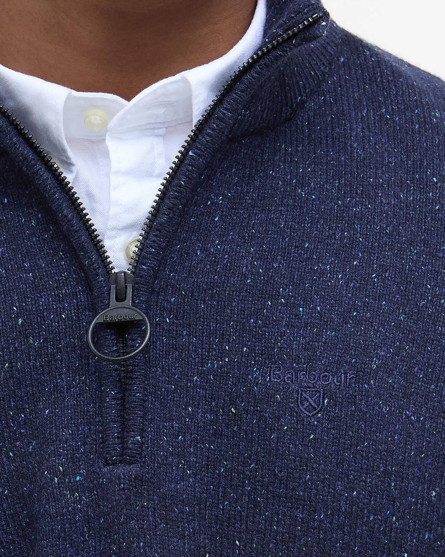 BARBOUR TISBURY HALF ZIP NAVY