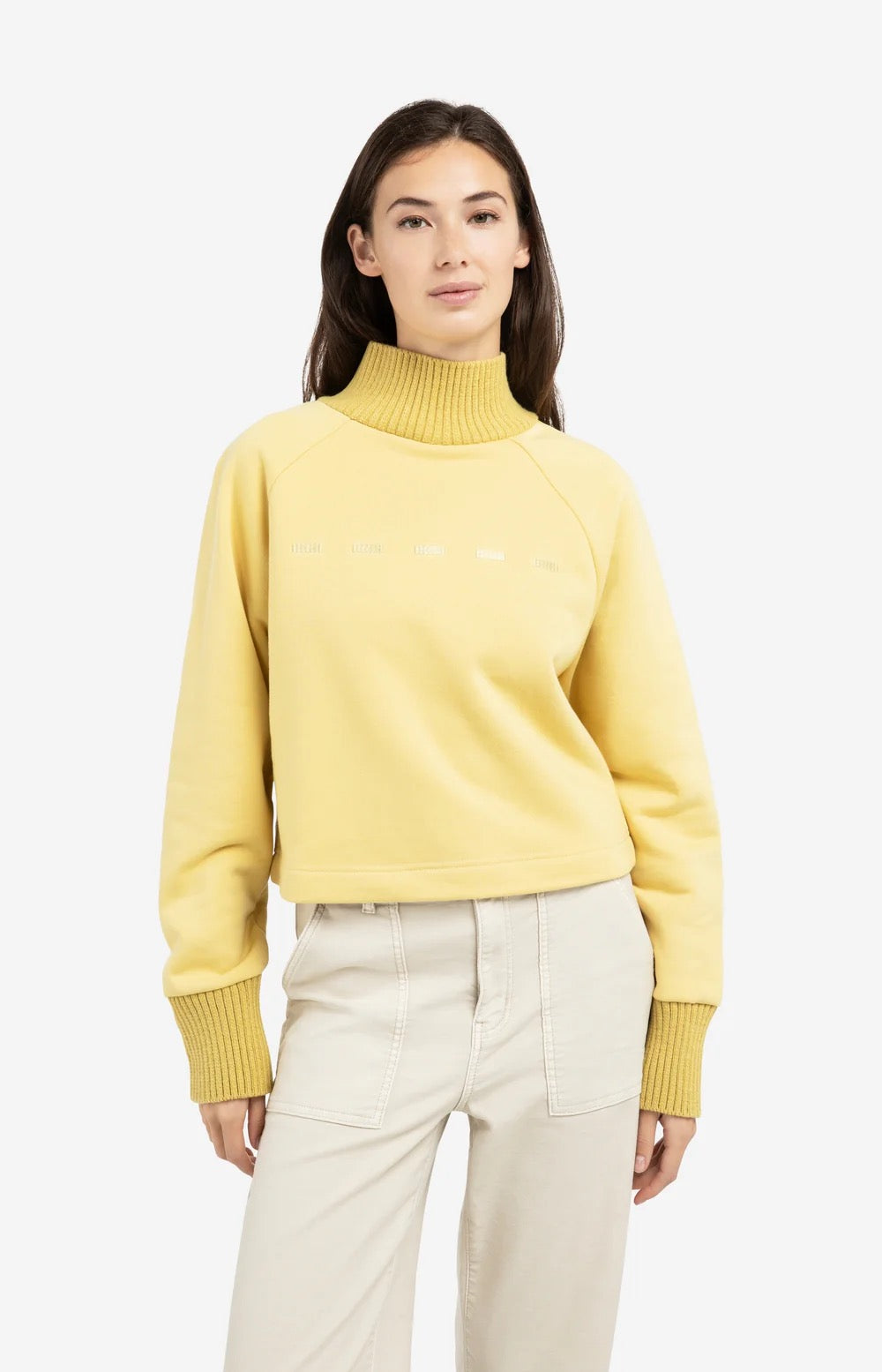 YAYA KNITTED COLLAR MOSS GREEN