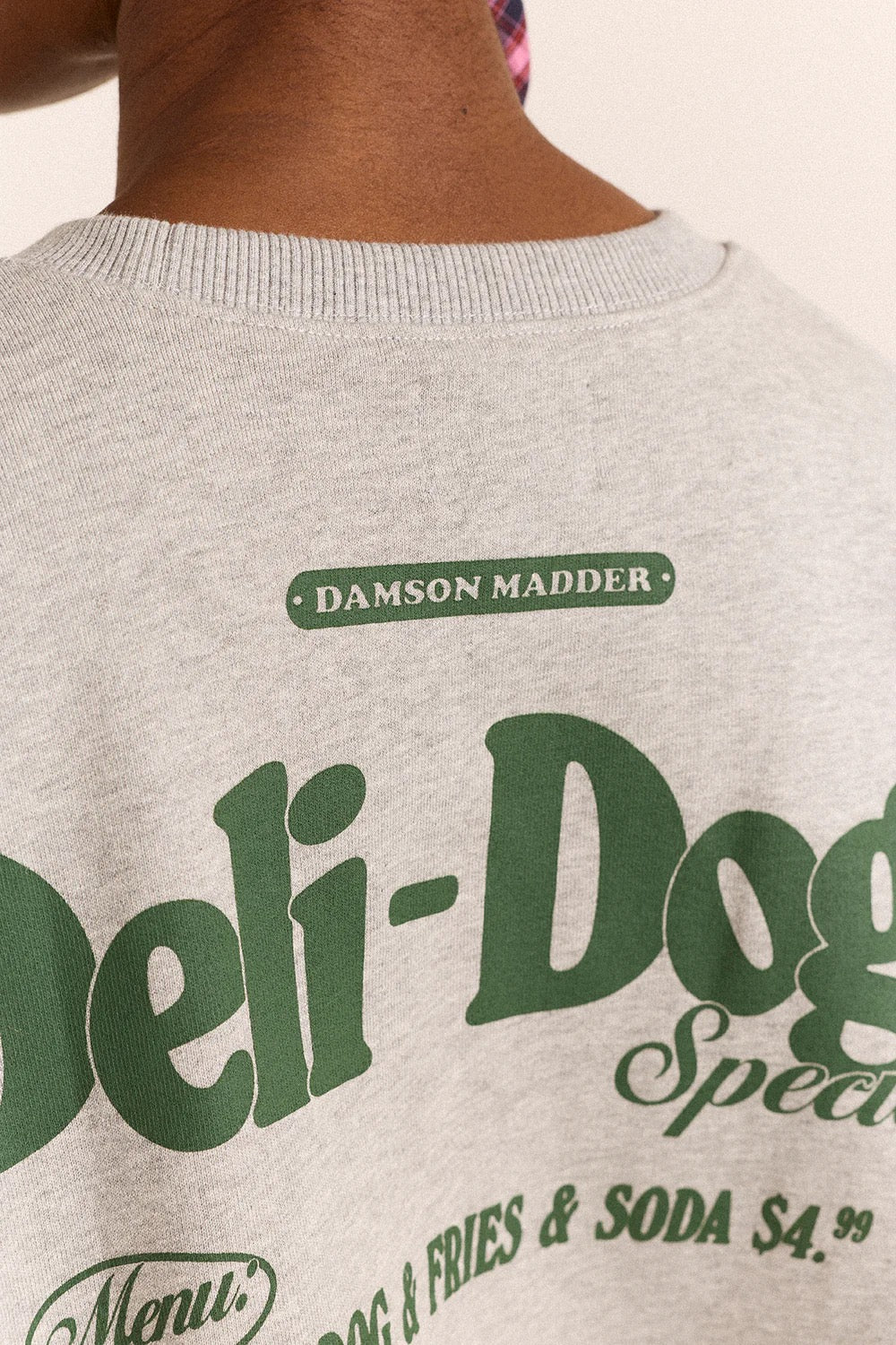 DAMSON MADDER  DELI DOG SWEAT GREY MARL