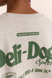 DAMSON MADDER  DELI DOG SWEAT GREY MARL