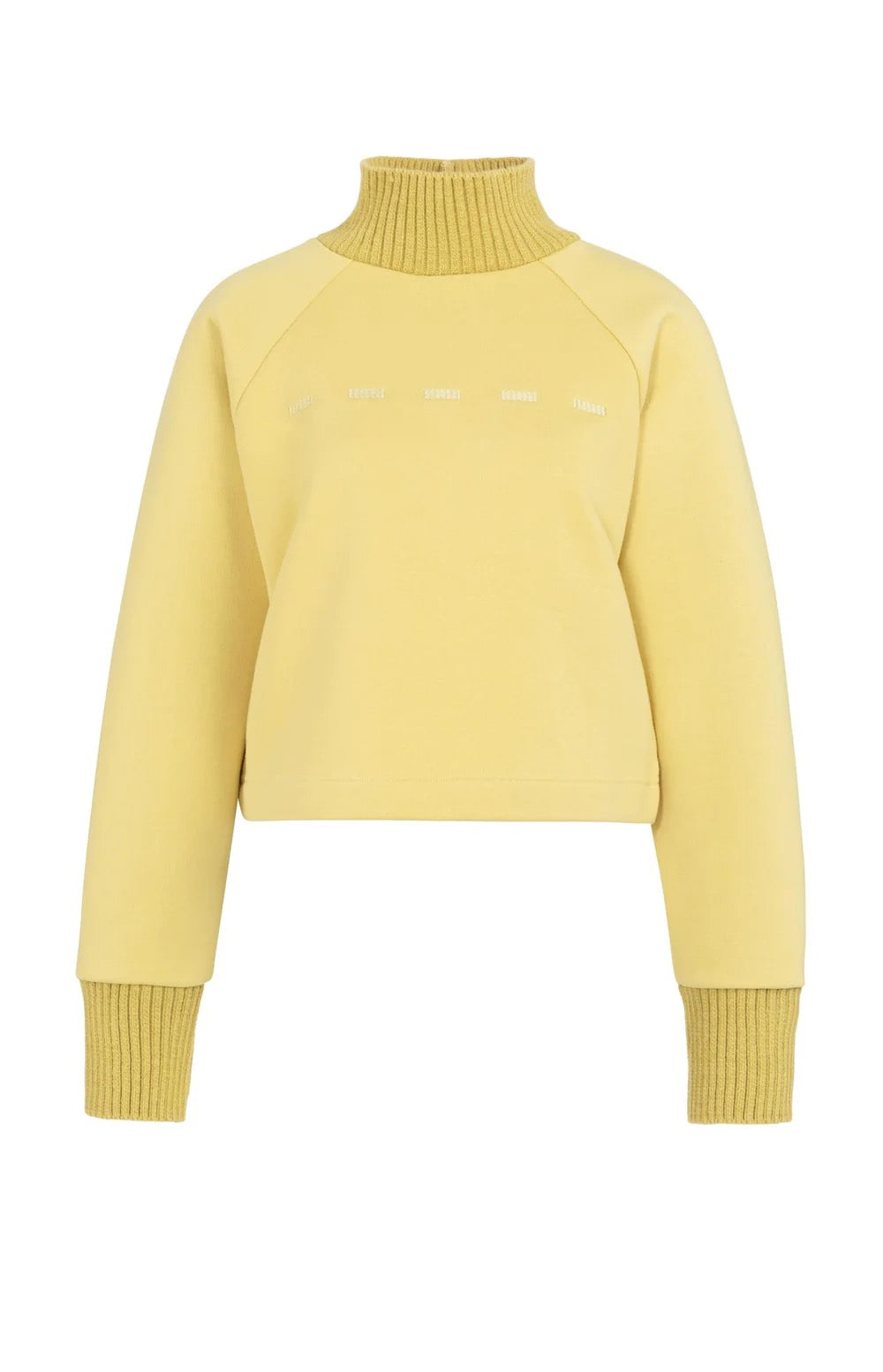 YAYA KNITTED COLLAR MOSS GREEN