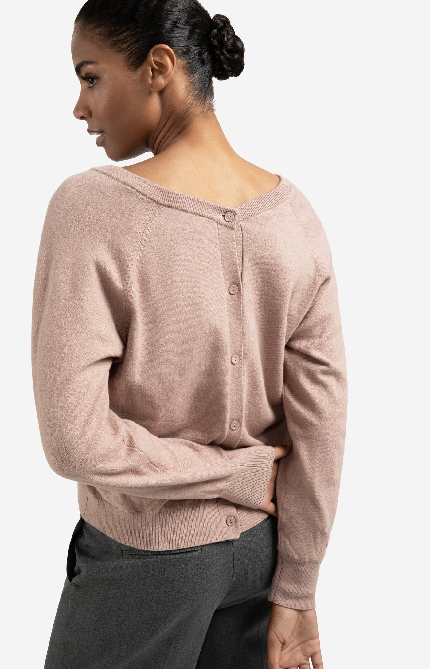 YAYA  DEEP V NECK BLUSH PINK