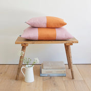 LINEN CUSHION DUSKY/GINGER