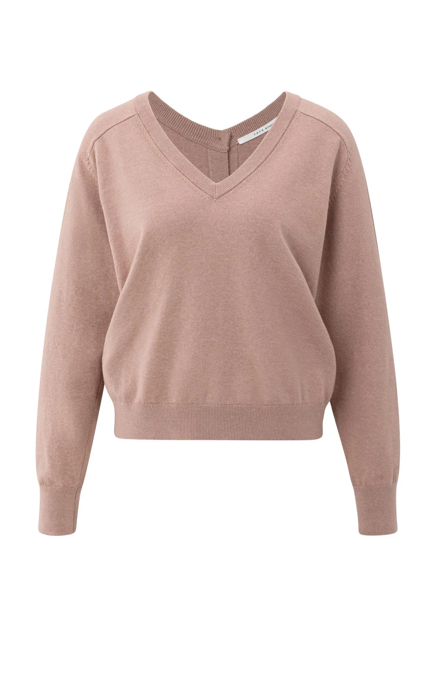 YAYA  DEEP V NECK BLUSH PINK