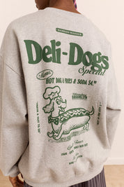 DAMSON MADDER  DELI DOG SWEAT GREY MARL
