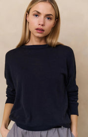 YAYA TEXTURED CREW INKWELL BLUE
