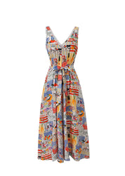 FRNCH ACHOUAK PRINT MARCHE BLANC DRESS