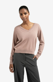 YAYA  DEEP V NECK BLUSH PINK