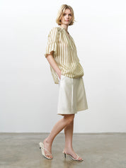 FRENCH CONNECTION  ADELINE STRIPED CREAM GREEN