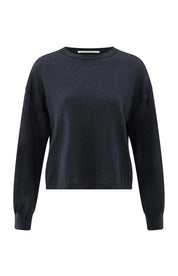 YAYA TEXTURED CREW INKWELL BLUE
