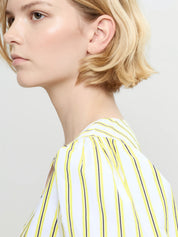 FRENCH CONNECTION  CAMBRIA PEPLUM YELLOW-NAVY STRIPE