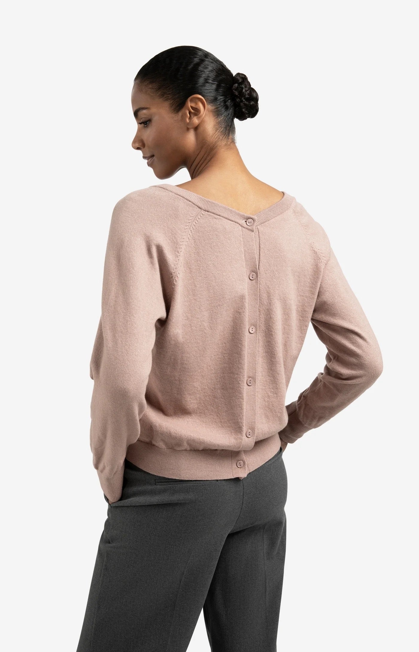 YAYA  DEEP V NECK BLUSH PINK