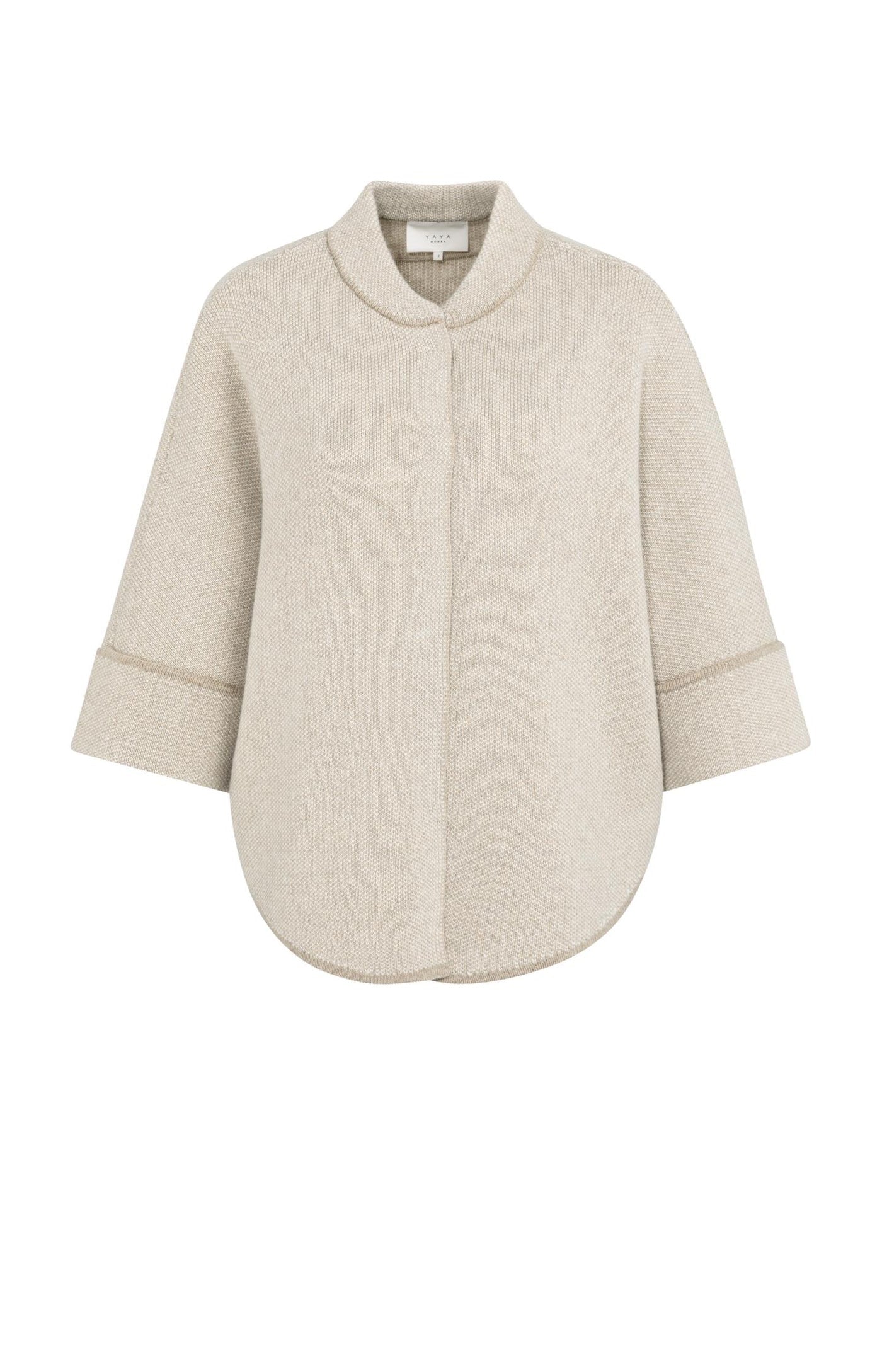 YAYA PONCHO CARIDGAN OXFORD TAN BROWN