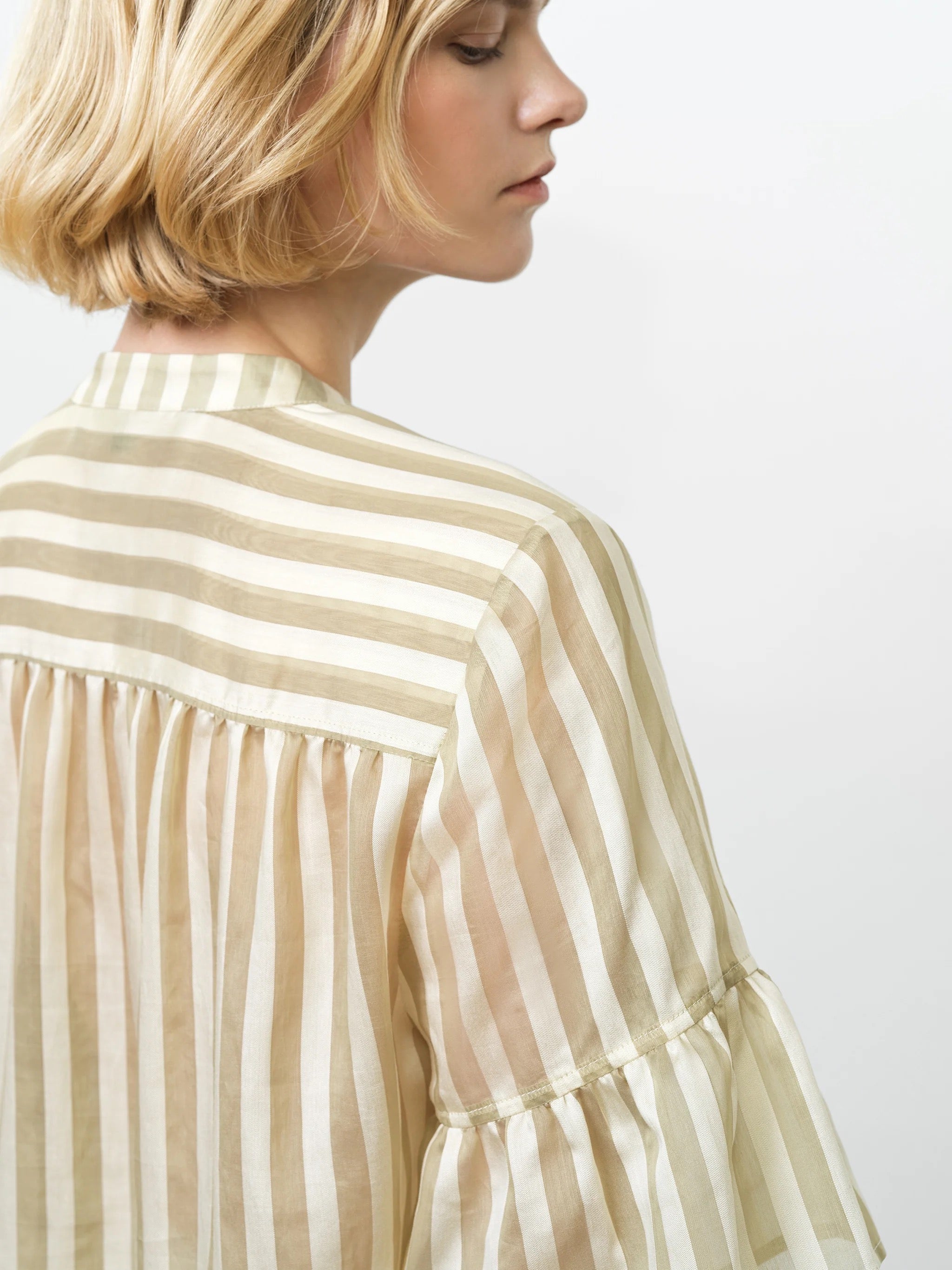 FRENCH CONNECTION  ADELINE STRIPED CREAM GREEN