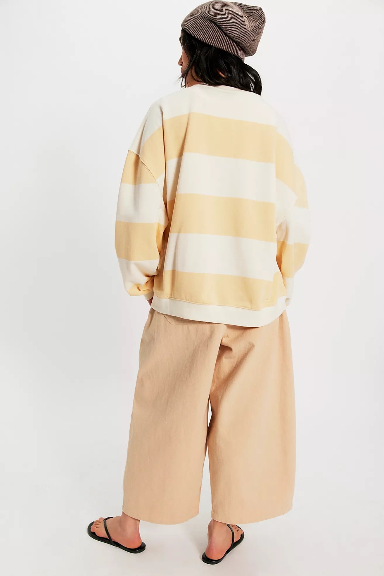 FREE PEOPLE CLASSIC STRIPE CREW ORANGE