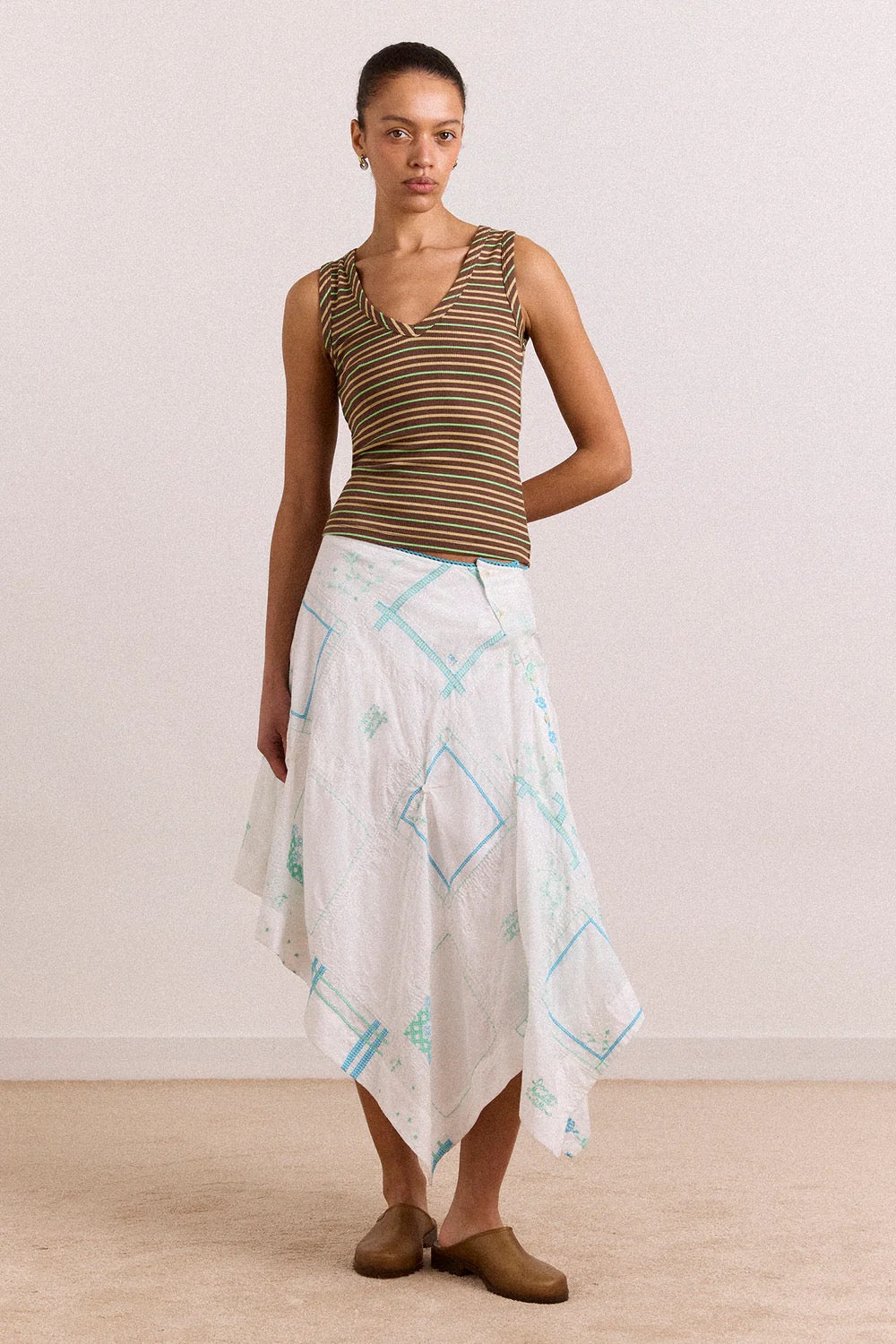 DAMSON MADDER  ARLEA TANK BROWN STRIPE
