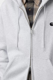 CARHARTT WIP  HOODED MACK ASH HEATHER/BLACK