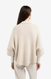 YAYA PONCHO CARIDGAN OXFORD TAN BROWN