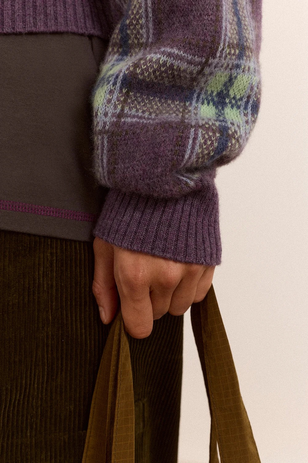 DAMSON MADDER SAFFY MERINO WOOL BRUSHED CHECK