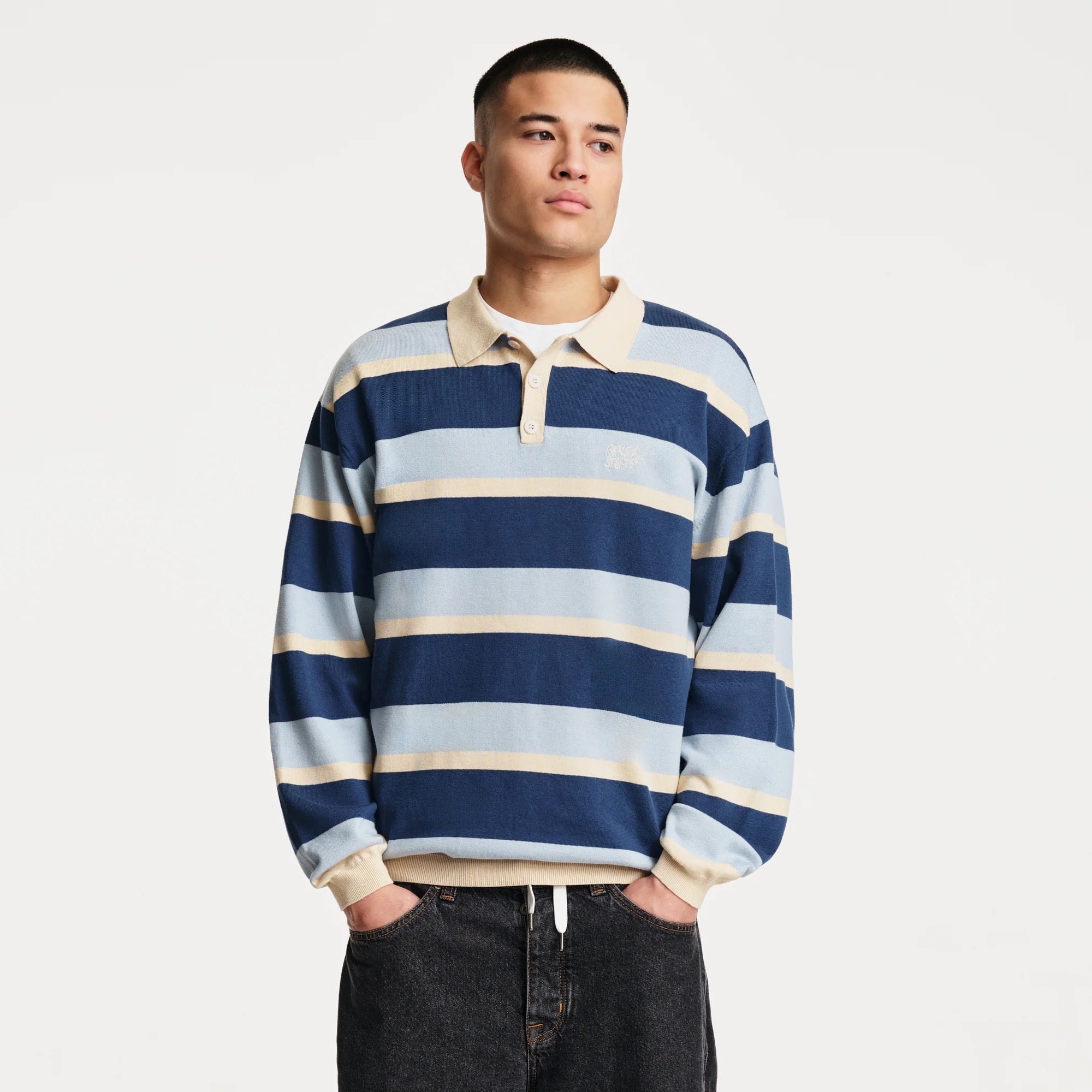 PARLEZ PIPE LS POLO LAGOON STRIPE