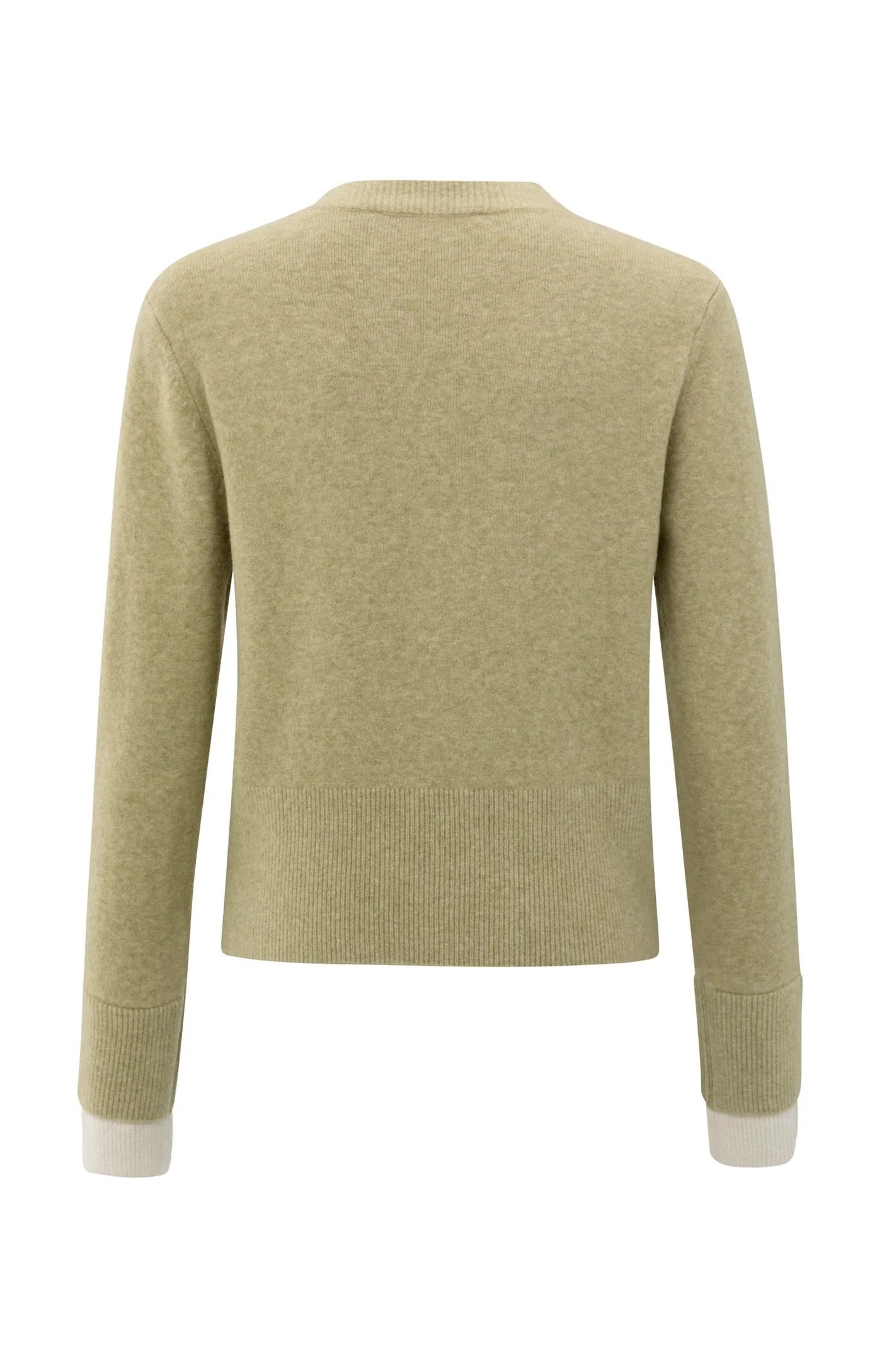 YAYA CONTRAST CARDIGAN PALE OLIVE MELANGE