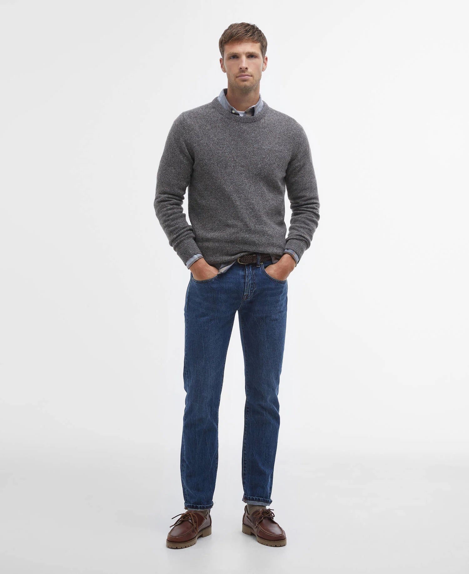 BARBOUR TISBURY CREW  FOG