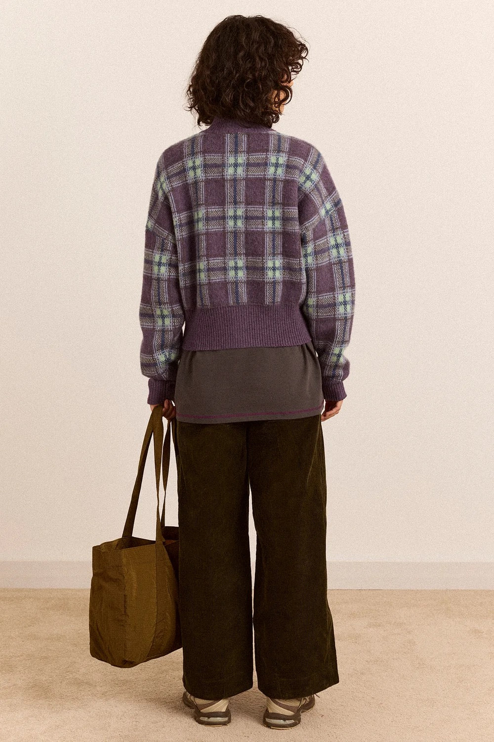 DAMSON MADDER SAFFY MERINO WOOL BRUSHED CHECK