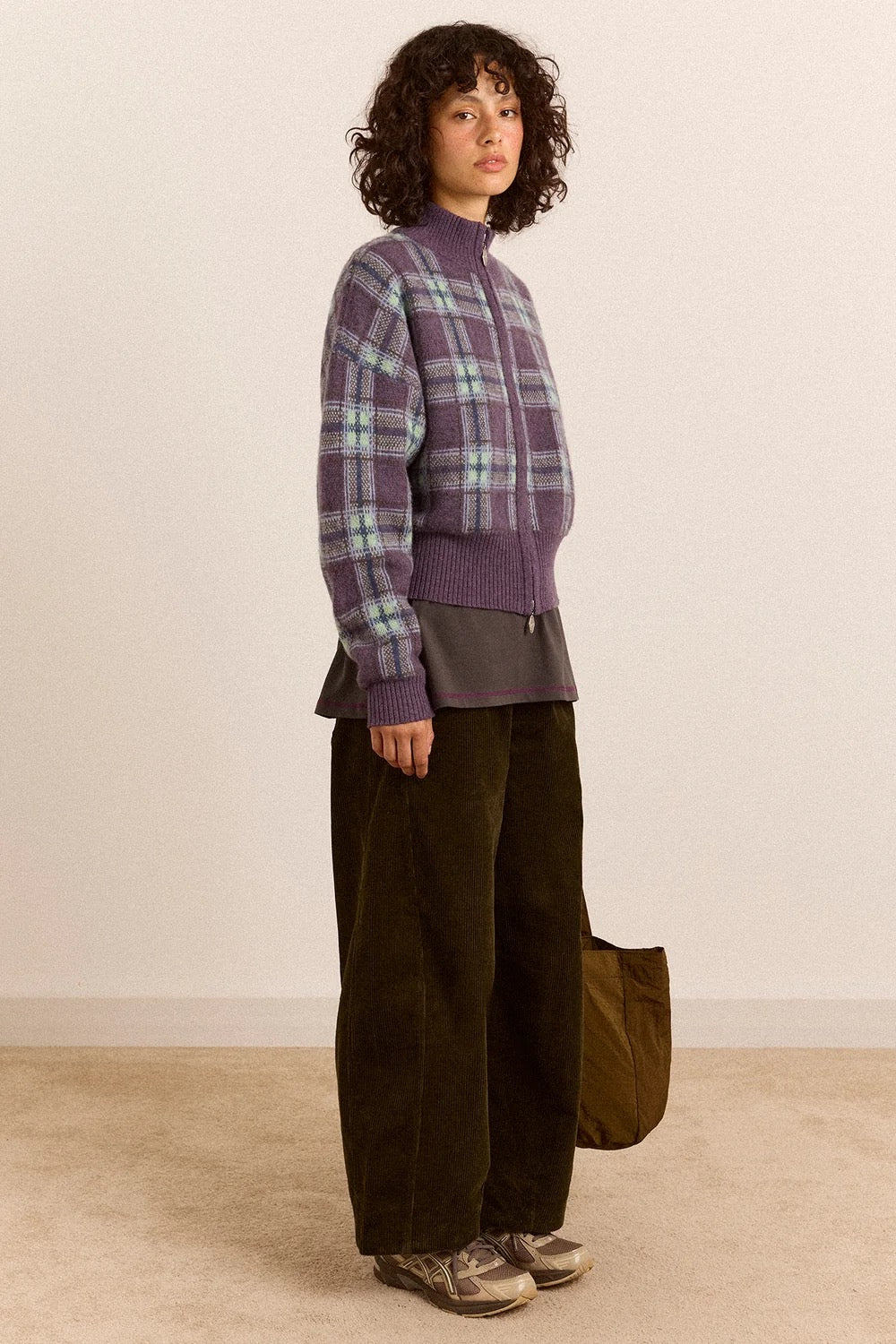 DAMSON MADDER SAFFY MERINO WOOL BRUSHED CHECK