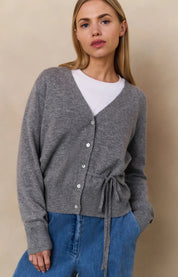 YAYA VNECK TIE MED GREY MELANGE