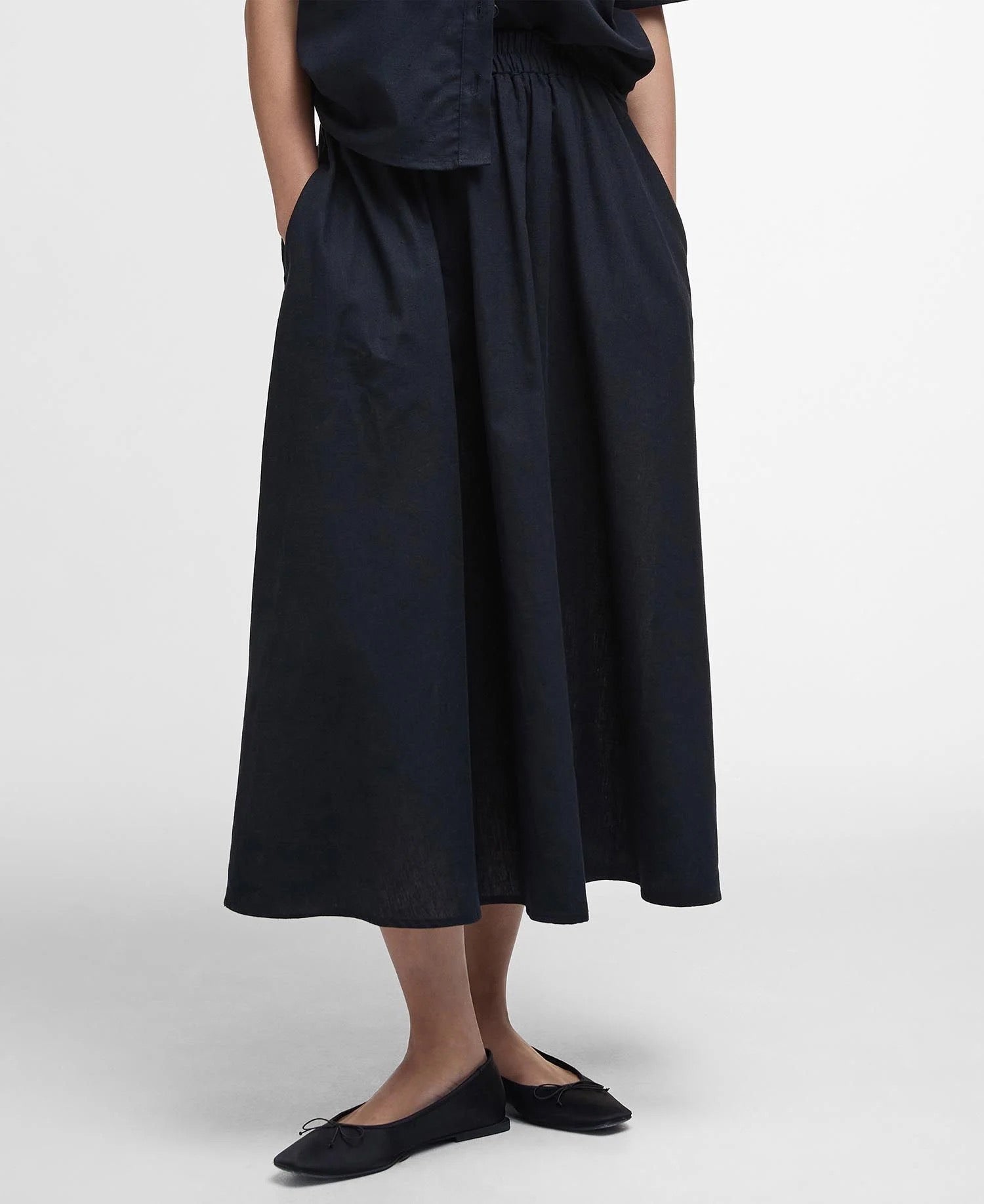 BARBOUR  ELSIE MIDI Black SKIRT