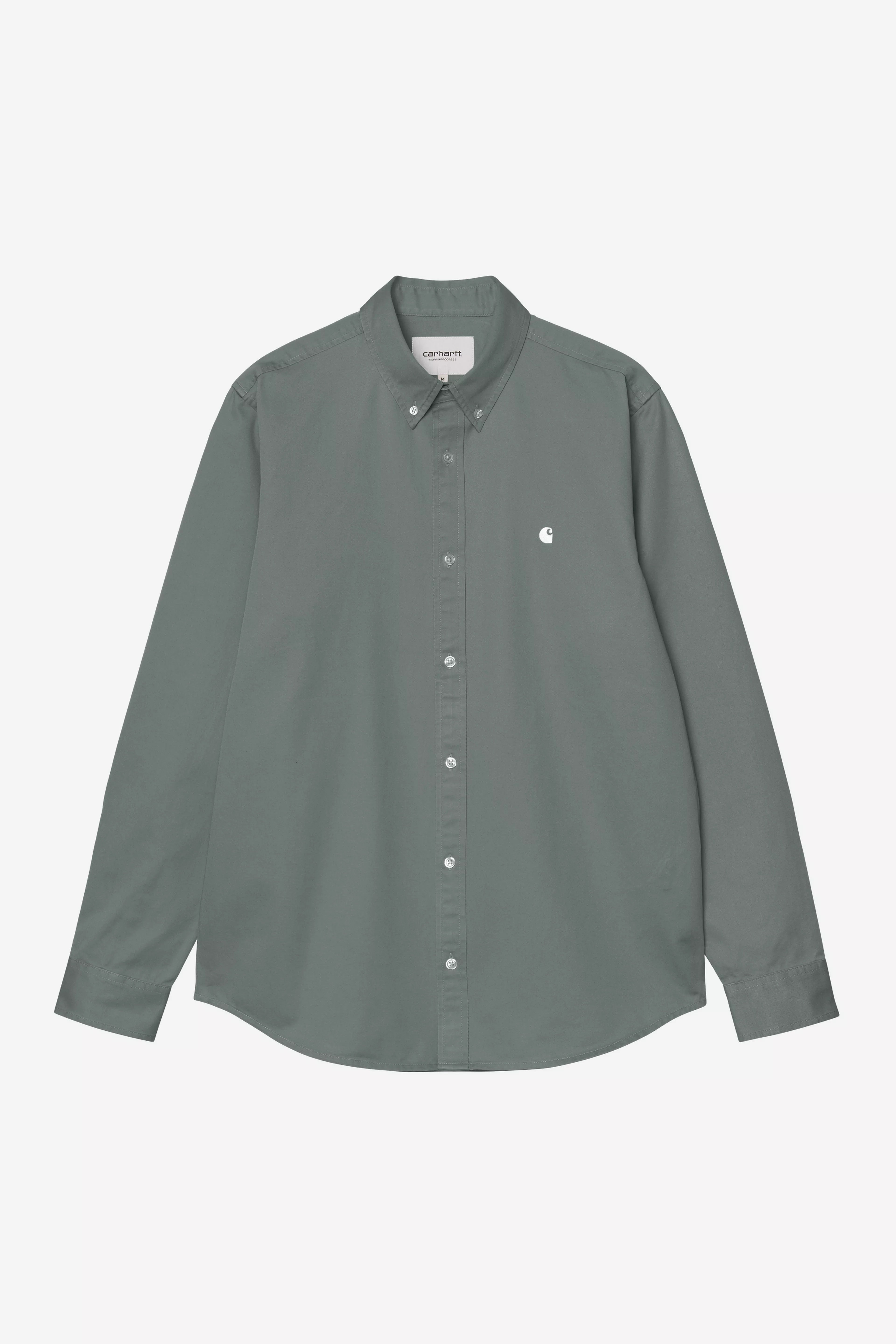 CARHARTT WIP  L/S MADISON VELVET GREEN/WHITE