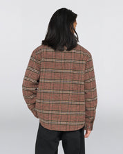 EDWIN JULIUS BURGUNDY CHECK OVERSHIRT