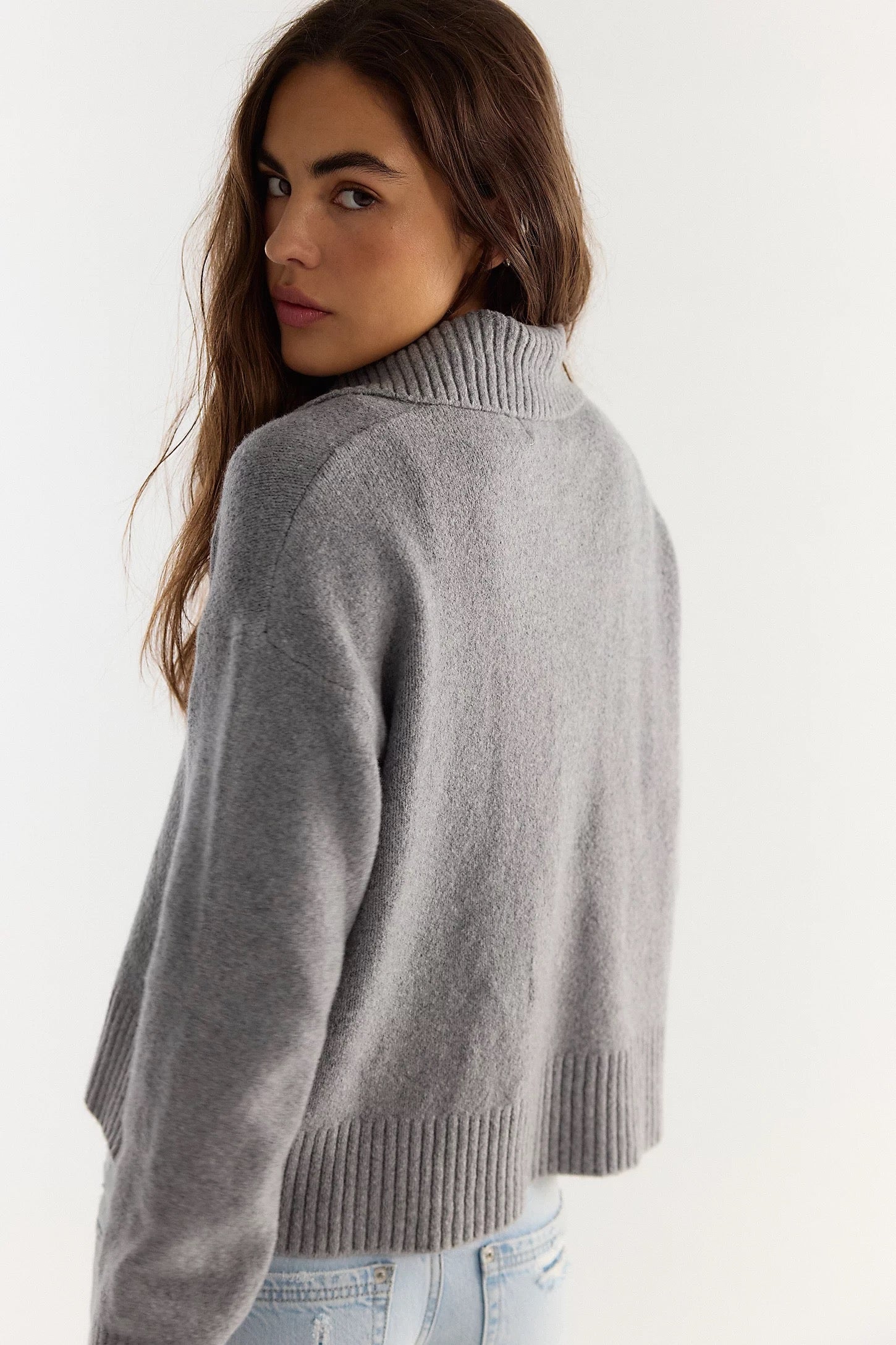 FREE PEOPLE TRADING UP GREY HEATHER