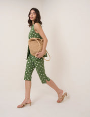 NOBODYS CHILD CAPRI PANTS GREEN SPOT