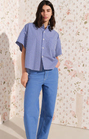 AMERICAN VINTAGE EKIROW CHECK SHIRT VICHY BLUE