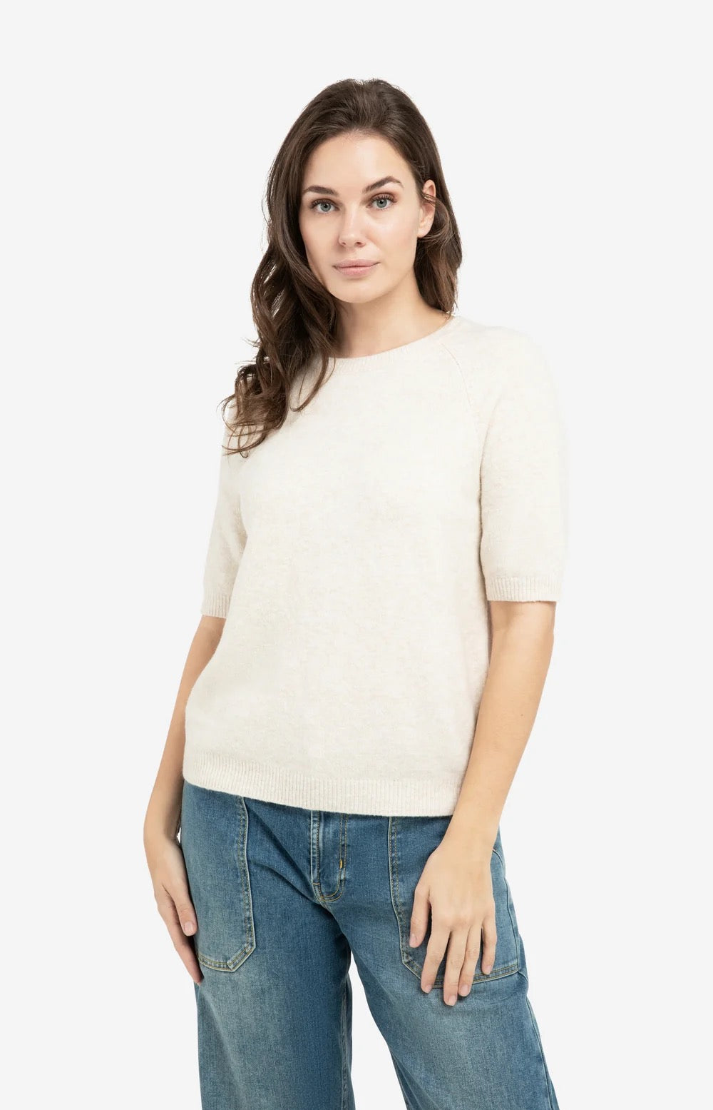 YAYA S/S JUMPER KIT BEIGE MELANGE