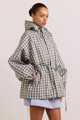 DAMSON MADDER  LIU RAINCOAT ELDERBERRY CHECK