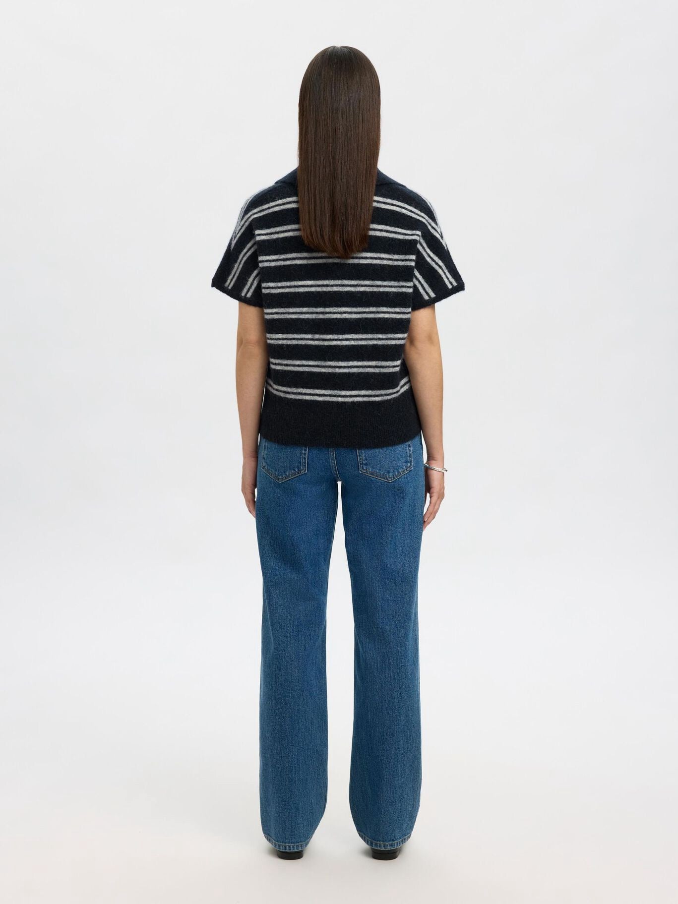 SELECTED  LULU S/S POLO DARK SAPPHIRE