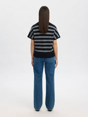 SELECTED  LULU S/S POLO DARK SAPPHIRE