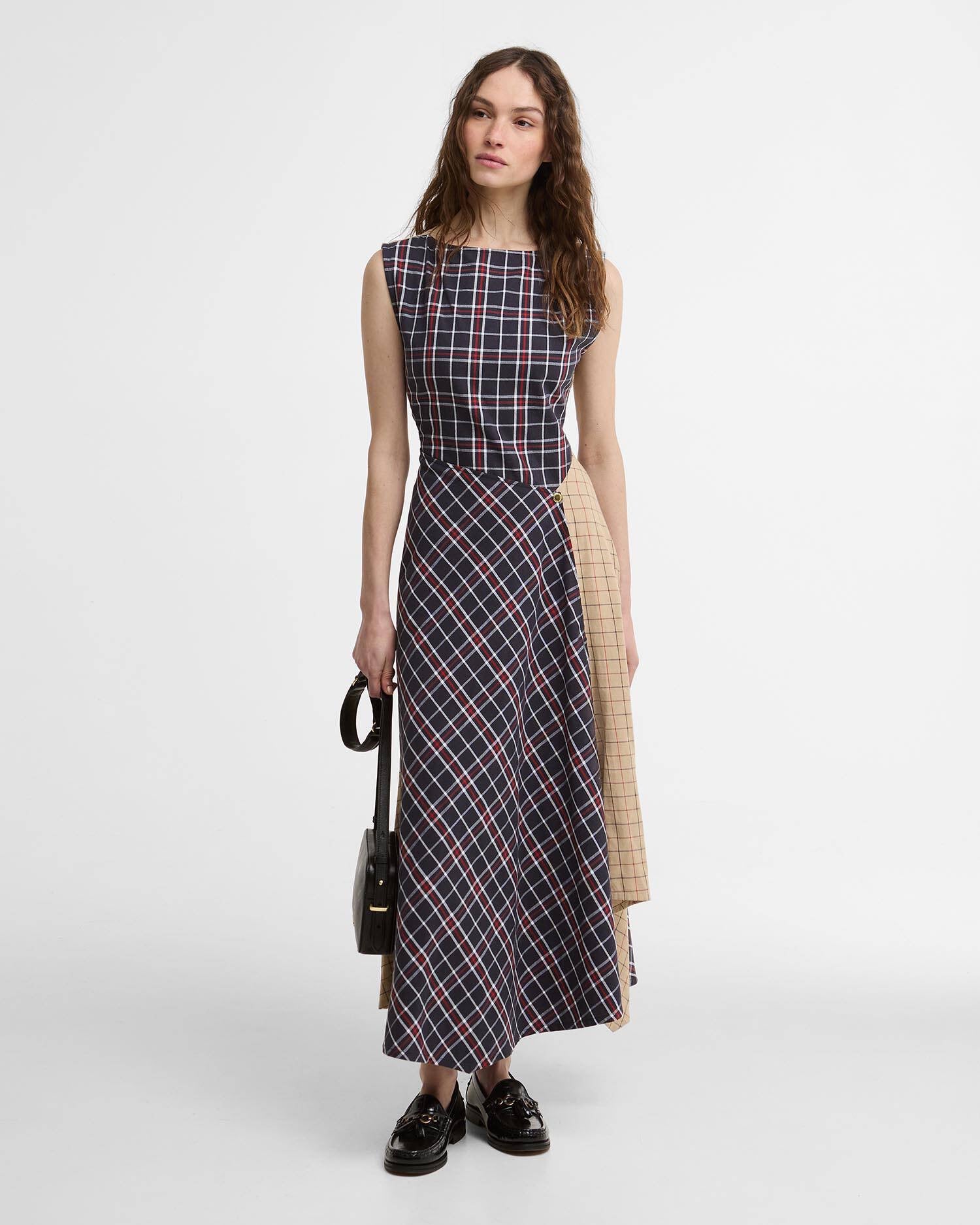 BARBOUR  DALBURY MIDI MULTI CHECK DRESS