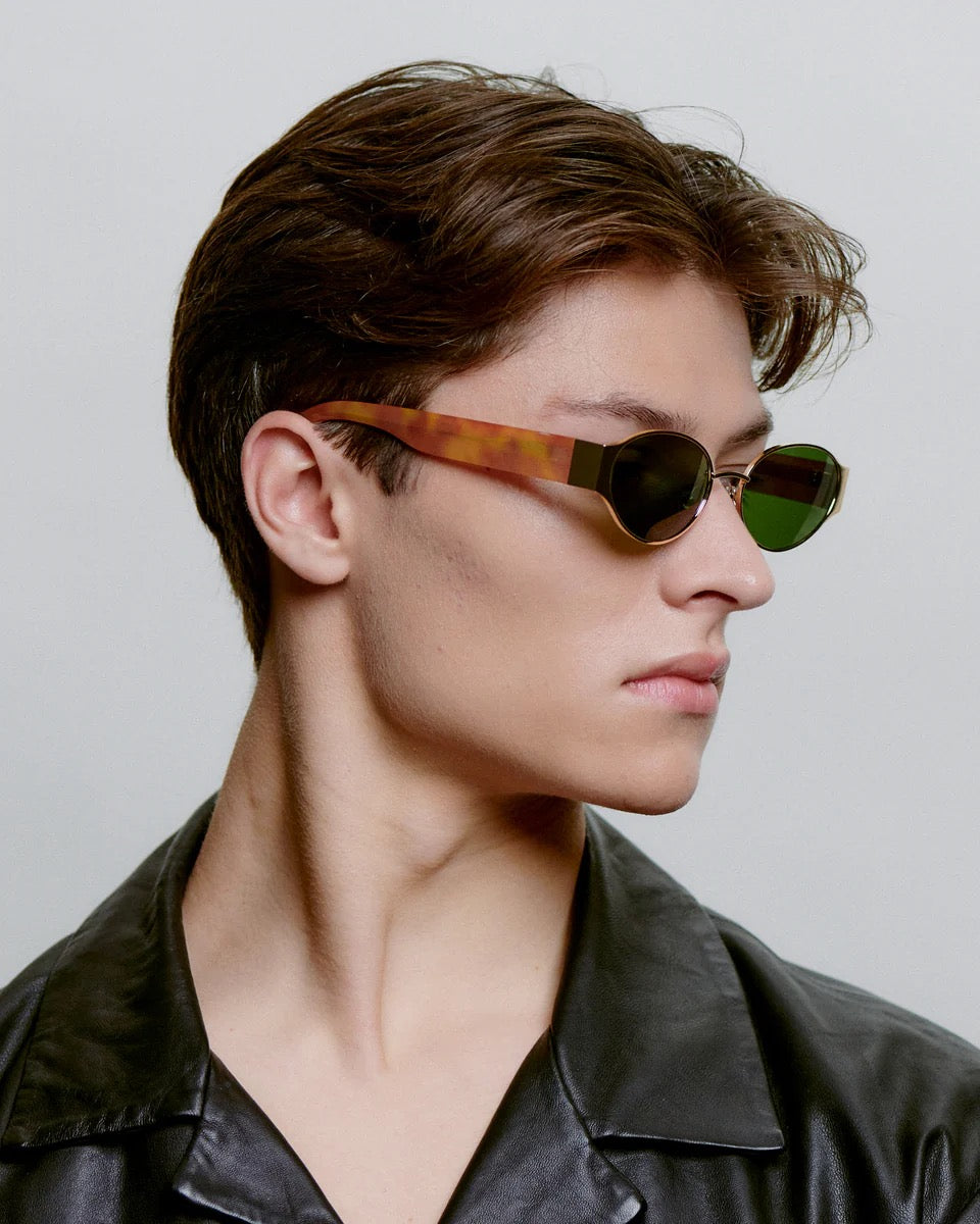 A.KJAERBEDE SUNGLASSES BELLA GOLD BURNT AMBER