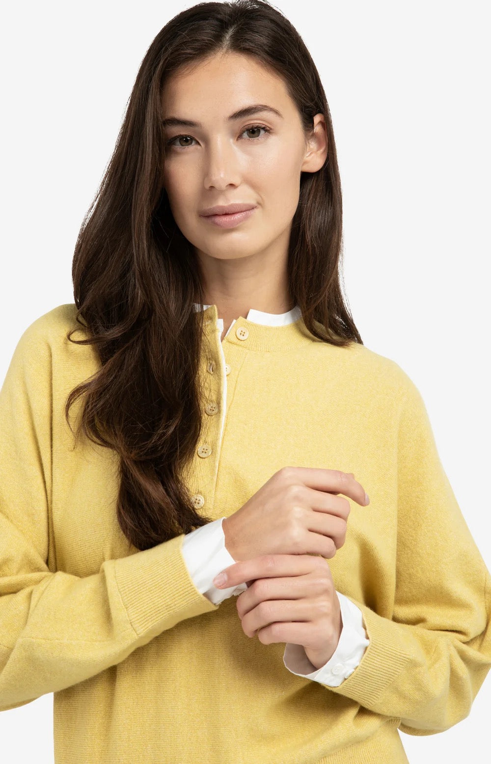 YAYA CREW COLLAR MOSS GREEN MELANGE