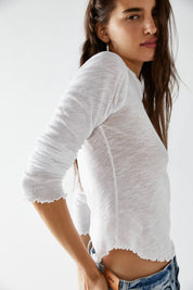 FREE PEOPLE BE MY BABY LS TEE IVORY