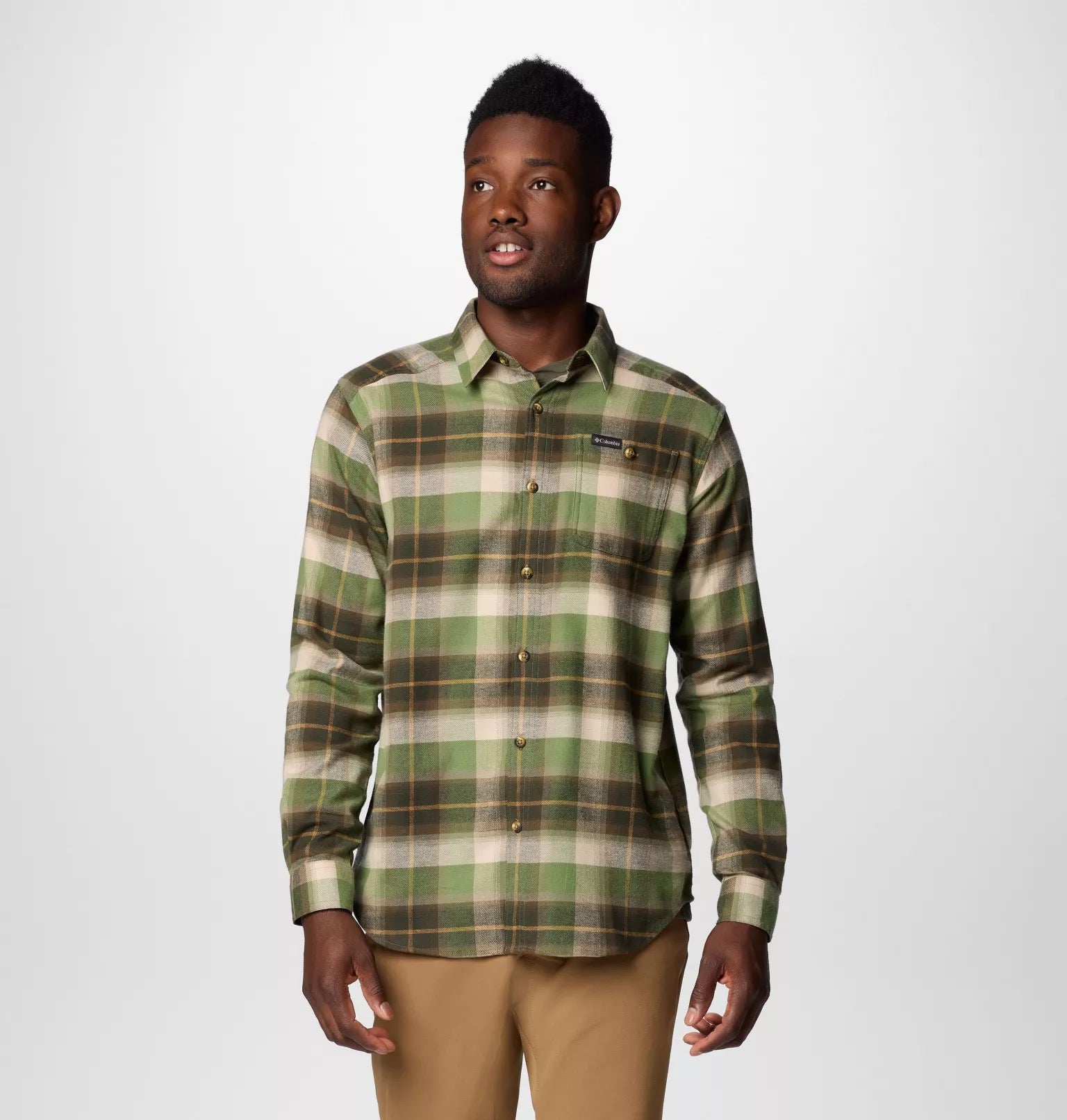 COLUMBIA CORNELL WOODS STONE GREEN SHIRT