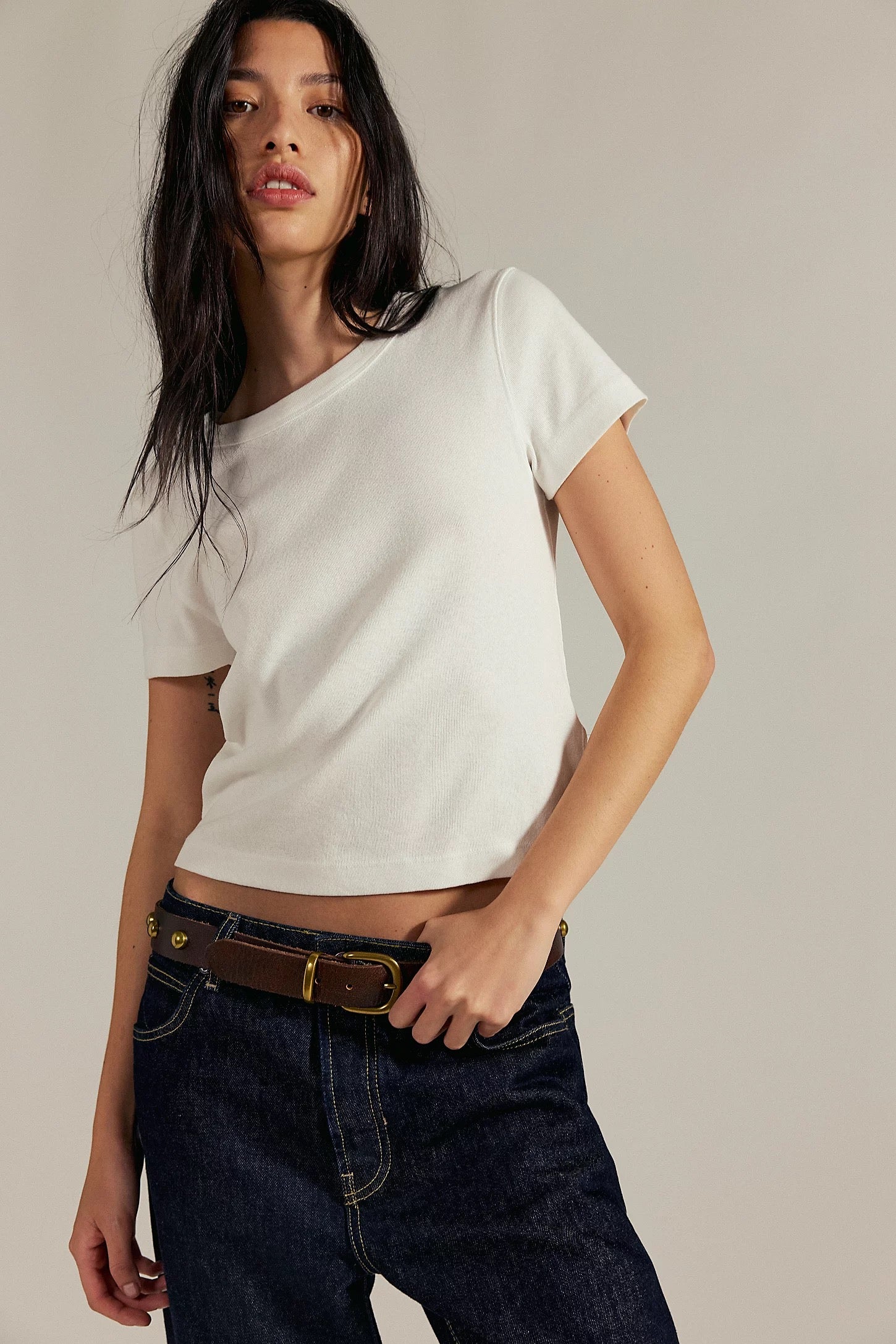 FREE PEOPLE  ATLAS CREW TEE CLEAN IVORY