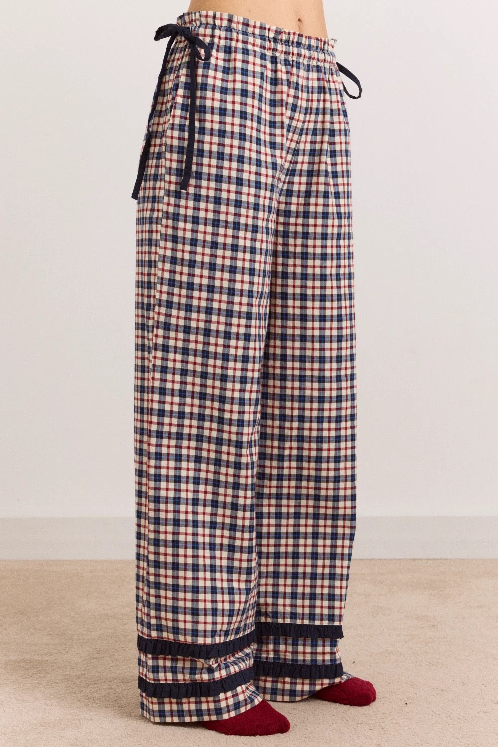 DAMSON MADDER ALETTA PJ SET CHERRY NAVY CHECK