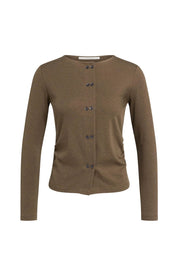YAYA  DOUBLE ROW BUTTONS TEAK BROWN MELANGE