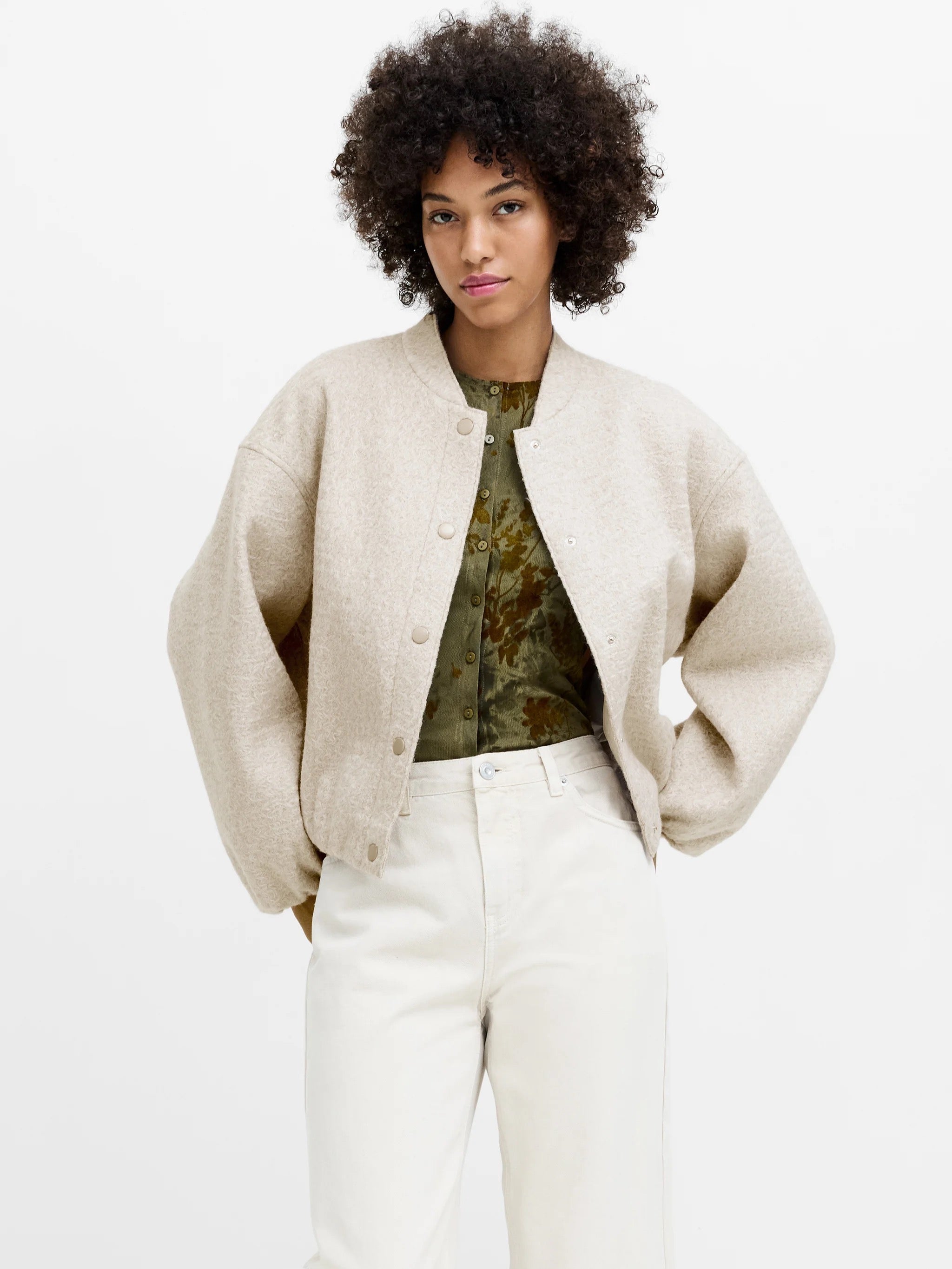 FRENCH CONNECTION  NELLIE OATMEAL JACKET
